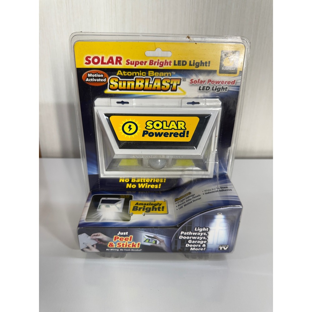 Atomic Beam SunBlast Solar Powered Motion Activated LED Security Light New